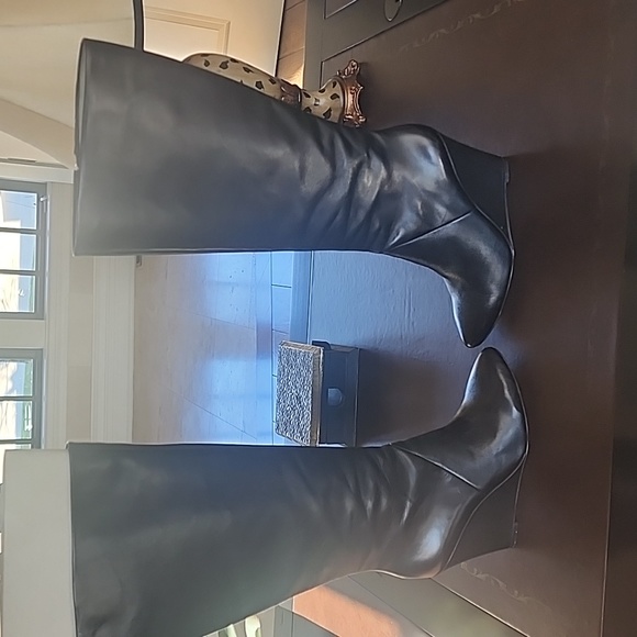 Ann taylor black Claudia style boots with wedge about 3 inches. - Picture 3 of 7